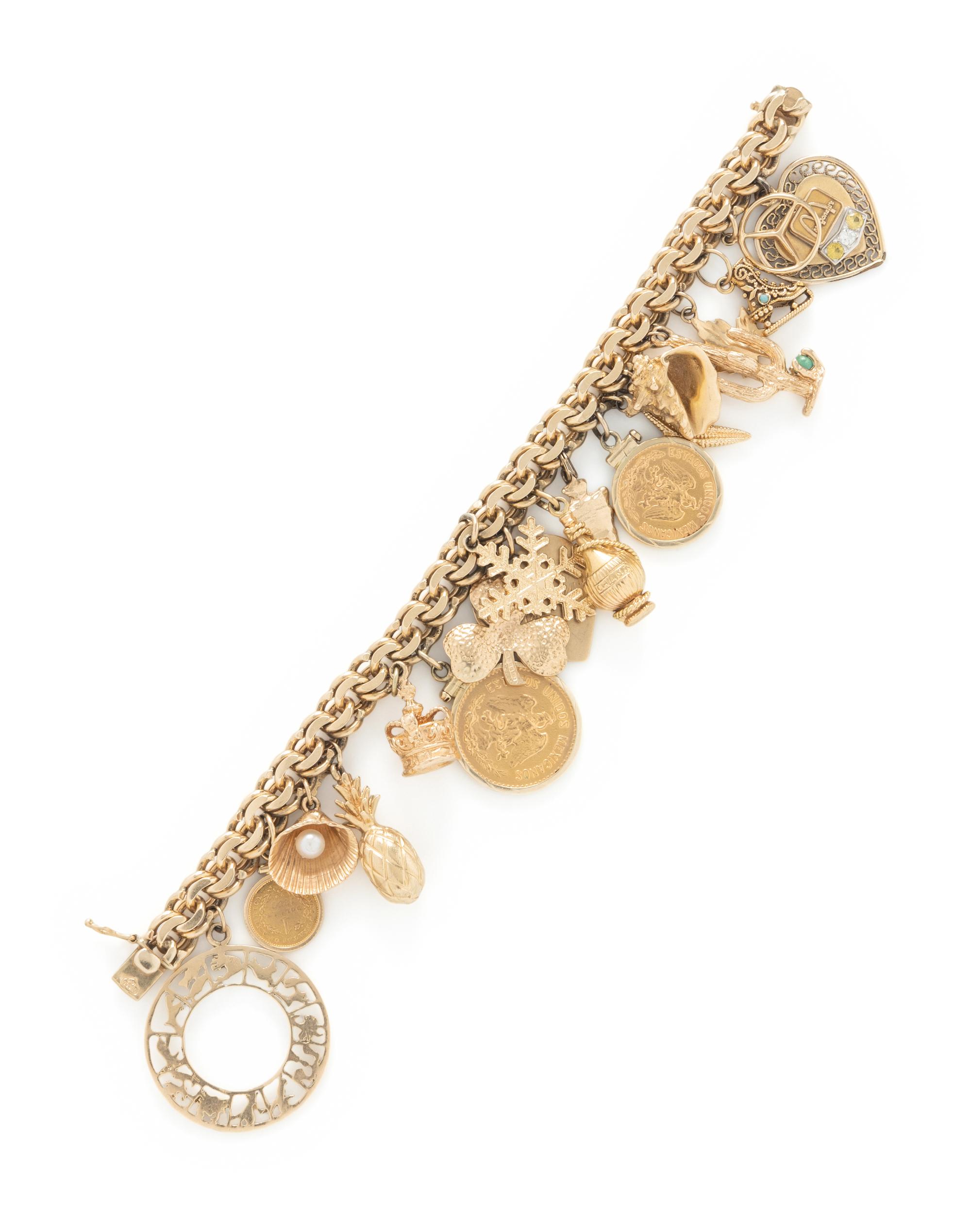 YELLOW GOLD CHARM BRACELET