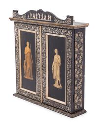 A Continental Painted Hanging Cupboard Decorated with Classical Figures