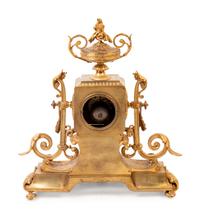 A Louis XVI Style Gilt Bronze Mantel Clock