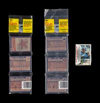 A Collection of 1984 Topps Baseball Card Packs with Darryl Strawberry Card Visible