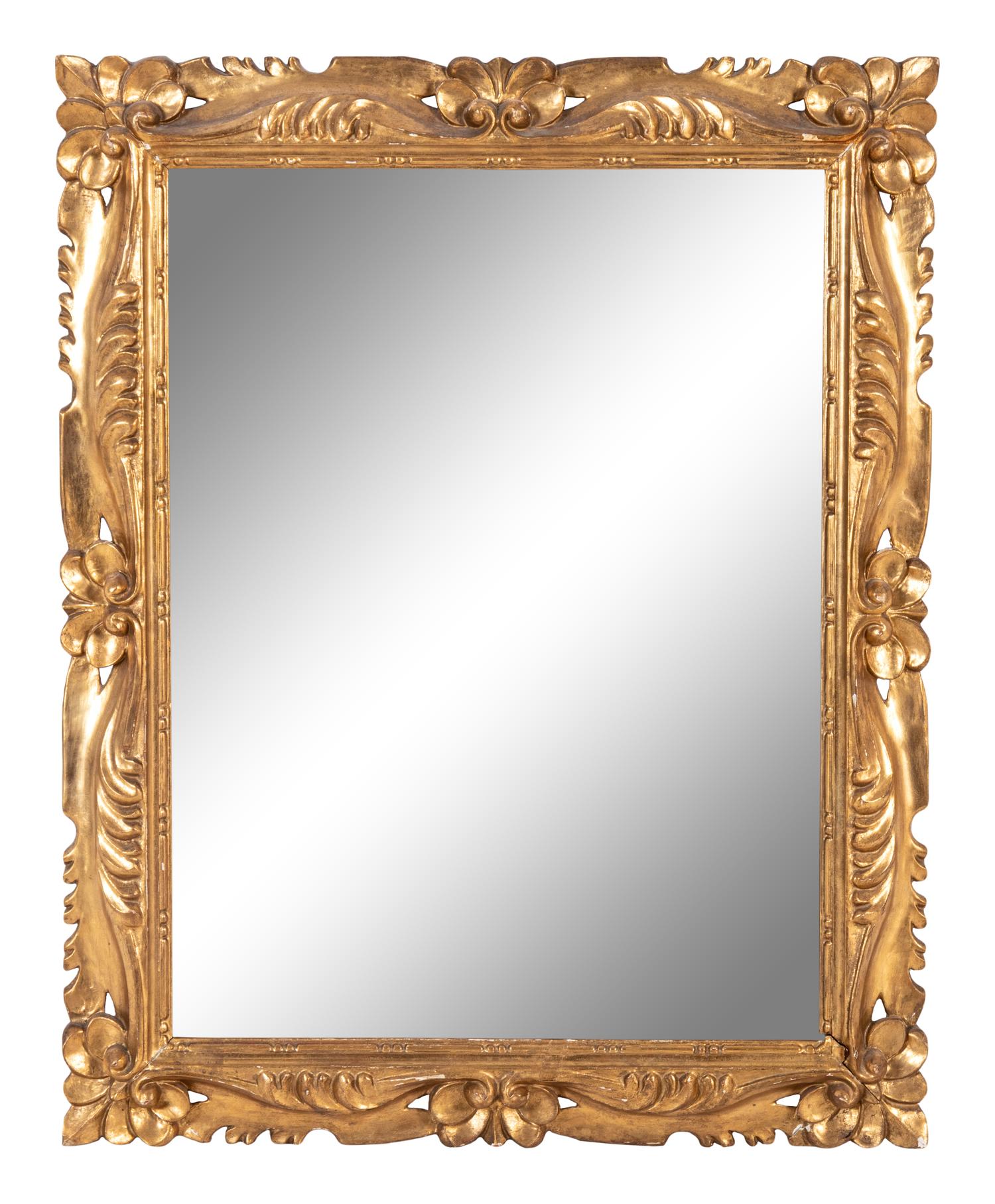 An Italian Baroque Style Giltwood Mirror