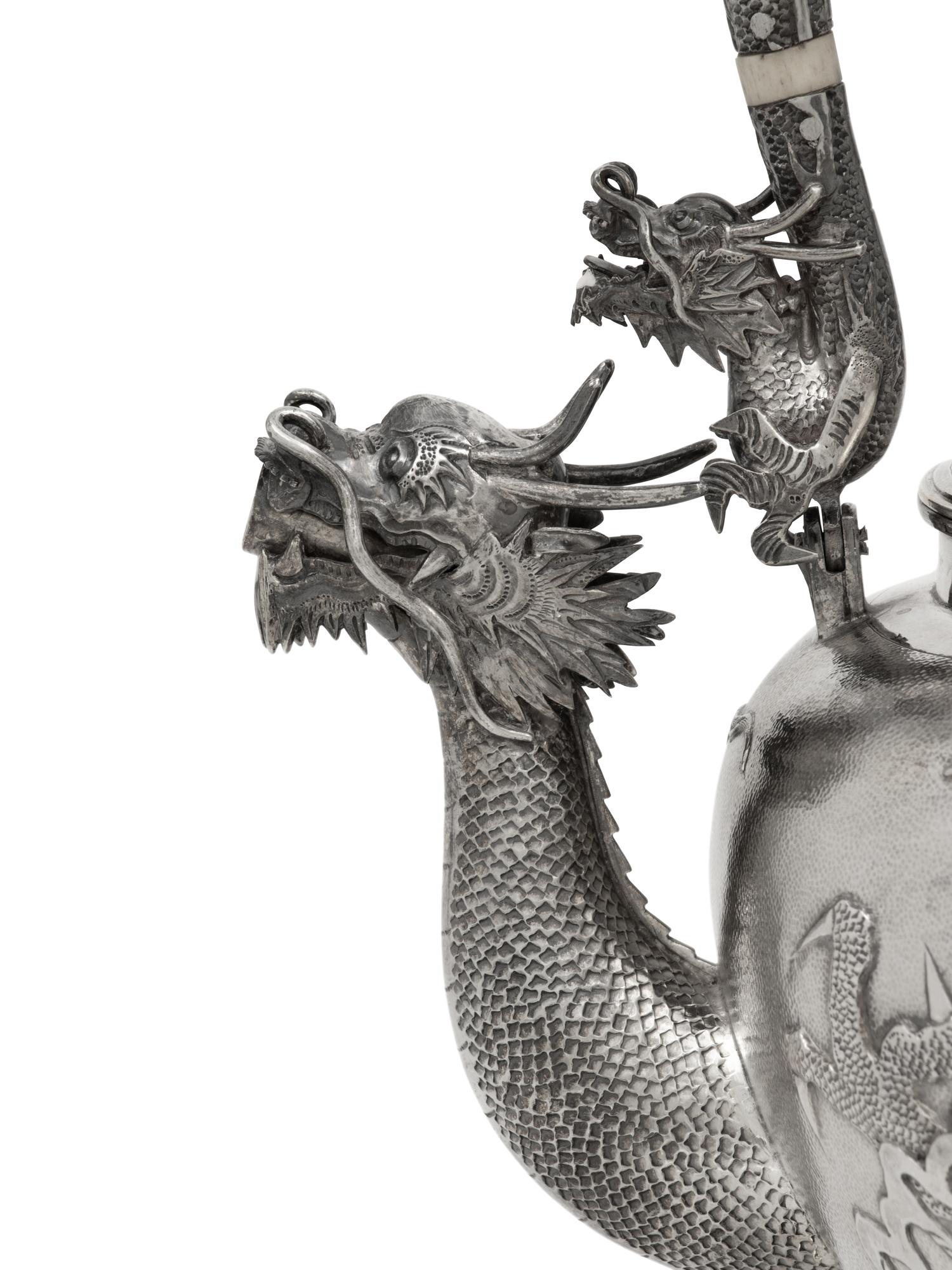 A Chinese Export Silver Seven-Piece Tea and Coffee Service