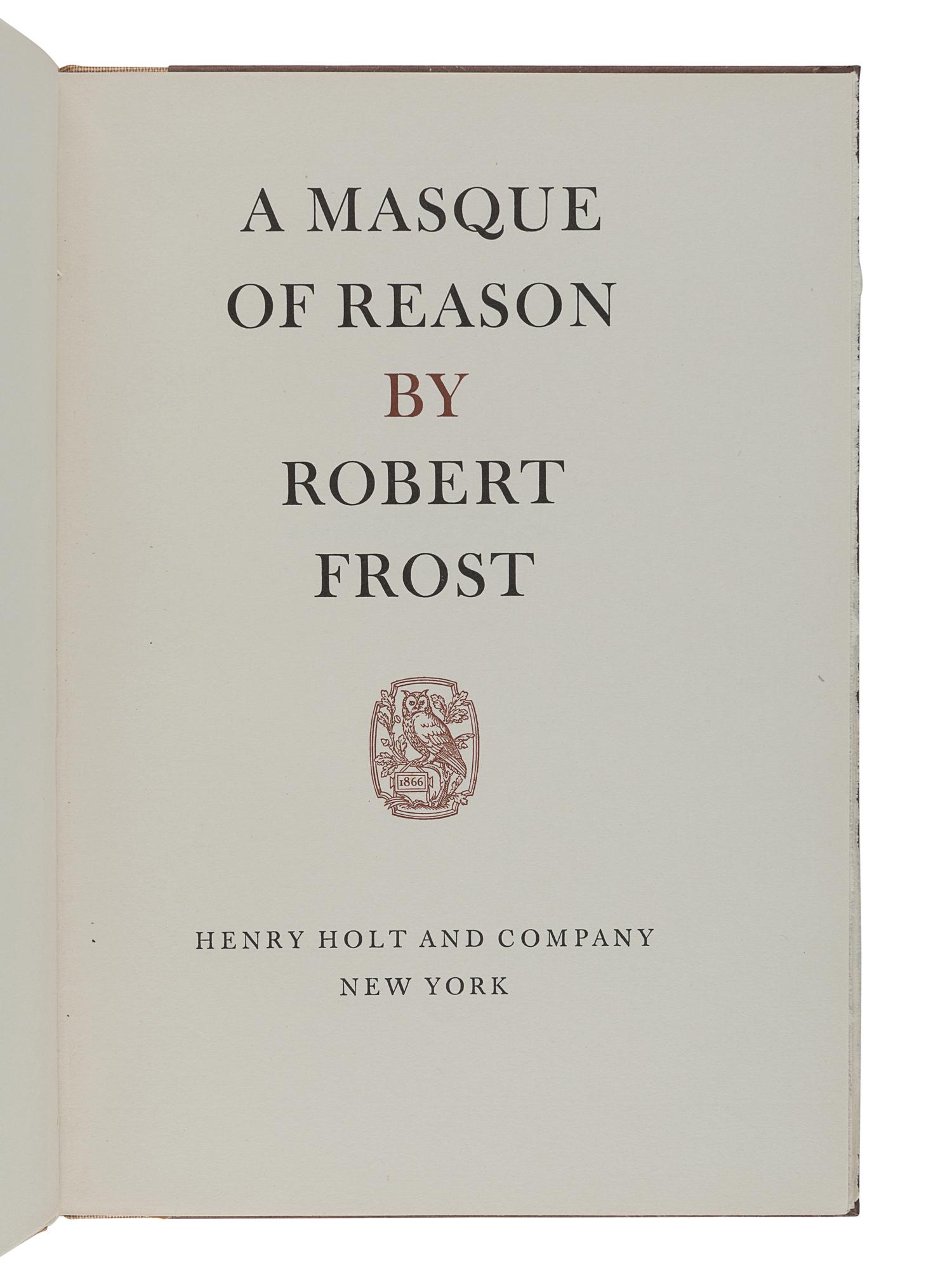 FROST, Robert (1874-1963). A group of 7 signed limited editions, comprising: