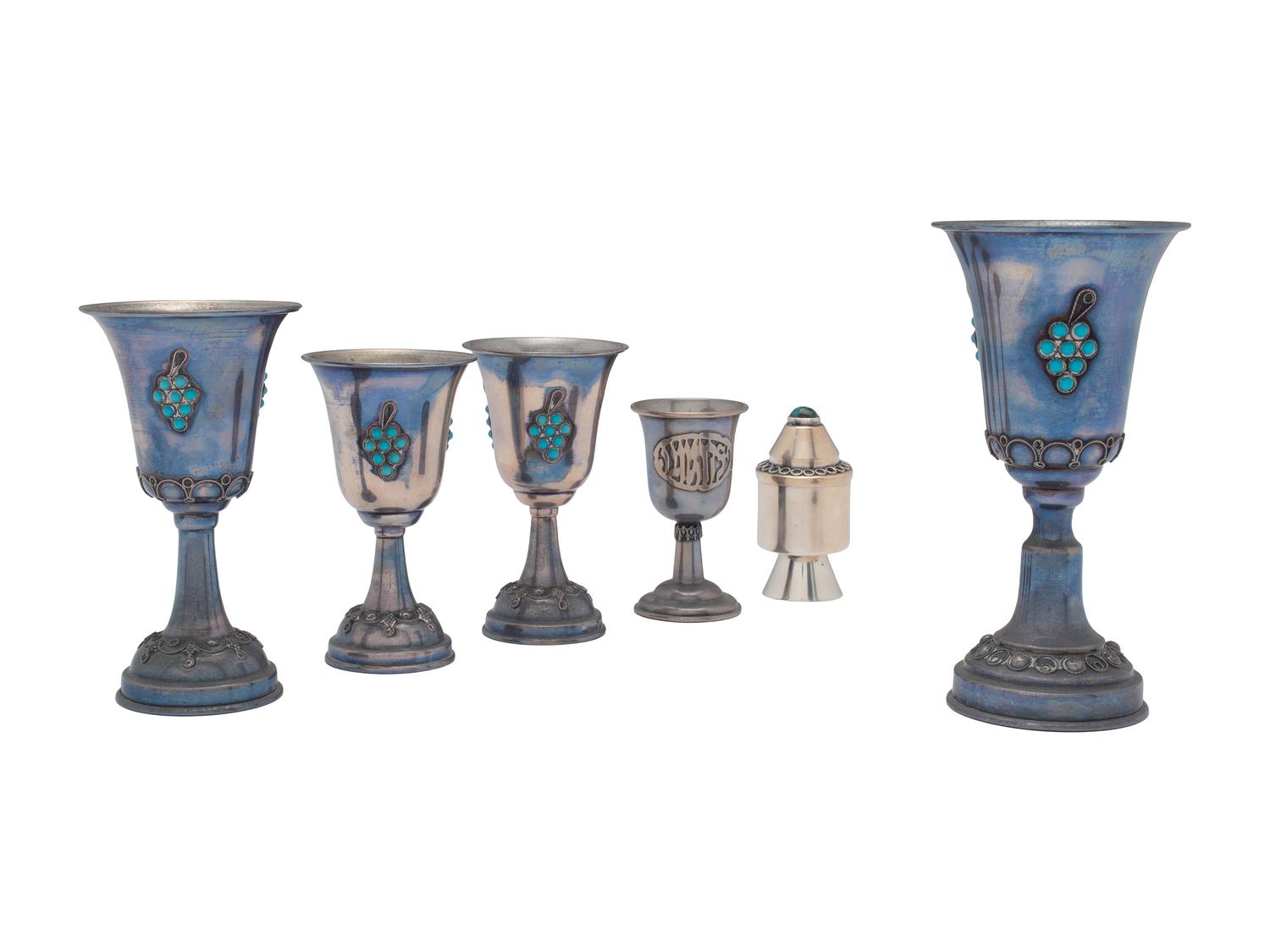 Six Pieces of Judaica Silver