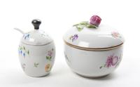 A Meissen Porcelain Tete-a-Tete, Height of coffee pot 8 1/4 inches.