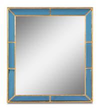 A Contemporary Cobalt Glass and Giltwood Mirror