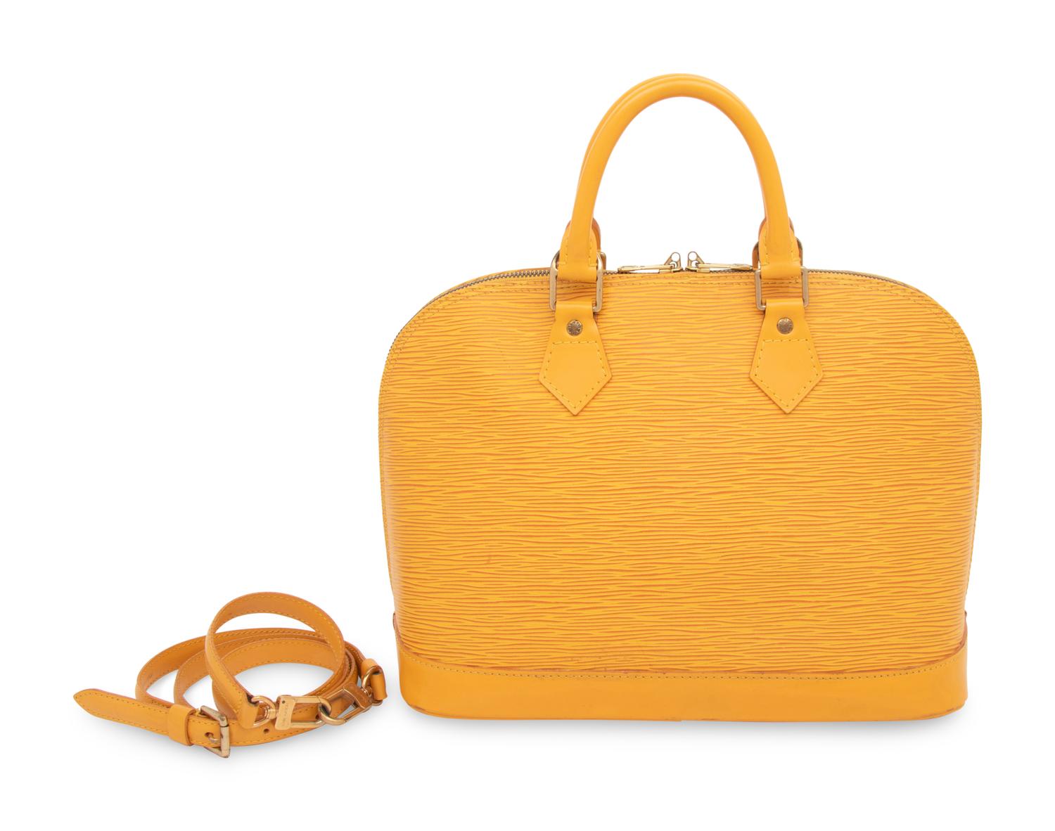 Louis Vuitton, Yellow Epi Leather Alma Handbag