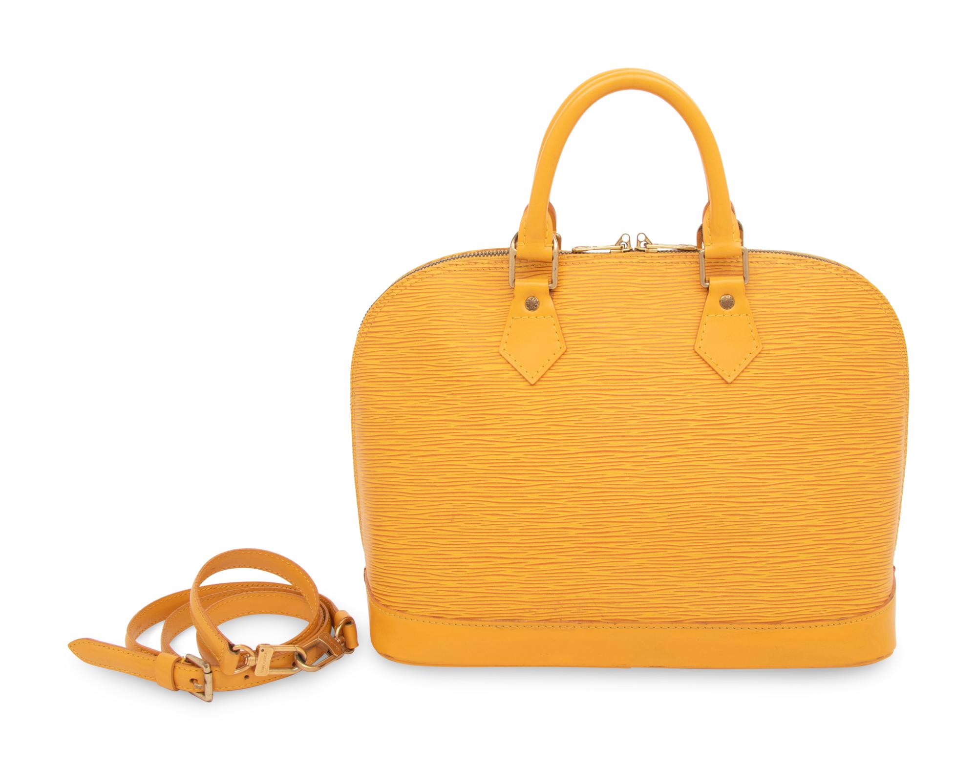 Louis Vuitton, Yellow Epi Leather Alma Handbag