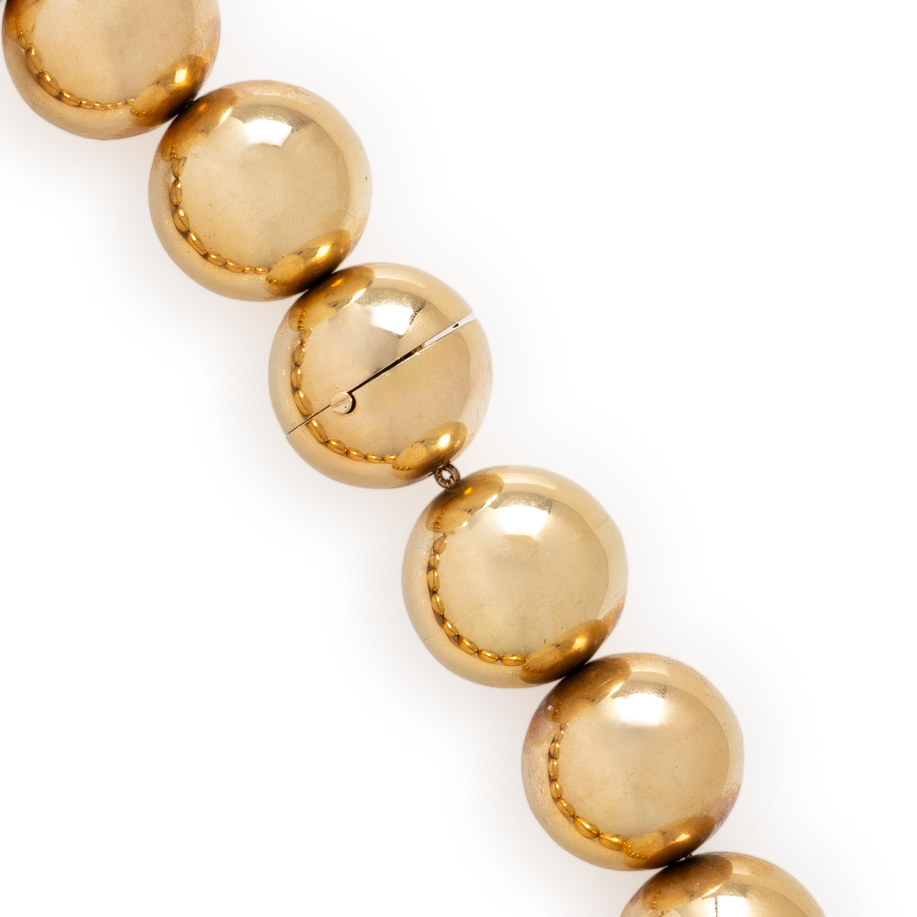 Yellow Gold Beaded Necklace
