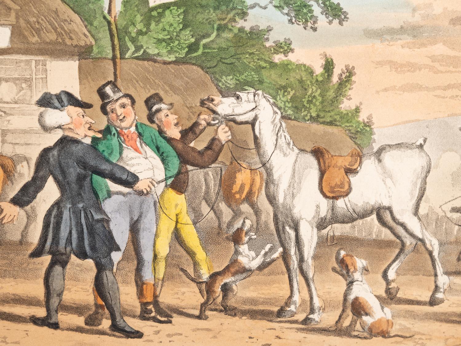 A group of six prints ( The Dance of Death; Dr. Syntax Pursued by a Bull; Dr. Syntax Sells Grizzle; Vision of Skulls; The Cellar Quartette; Setting Out from Edinburgh )