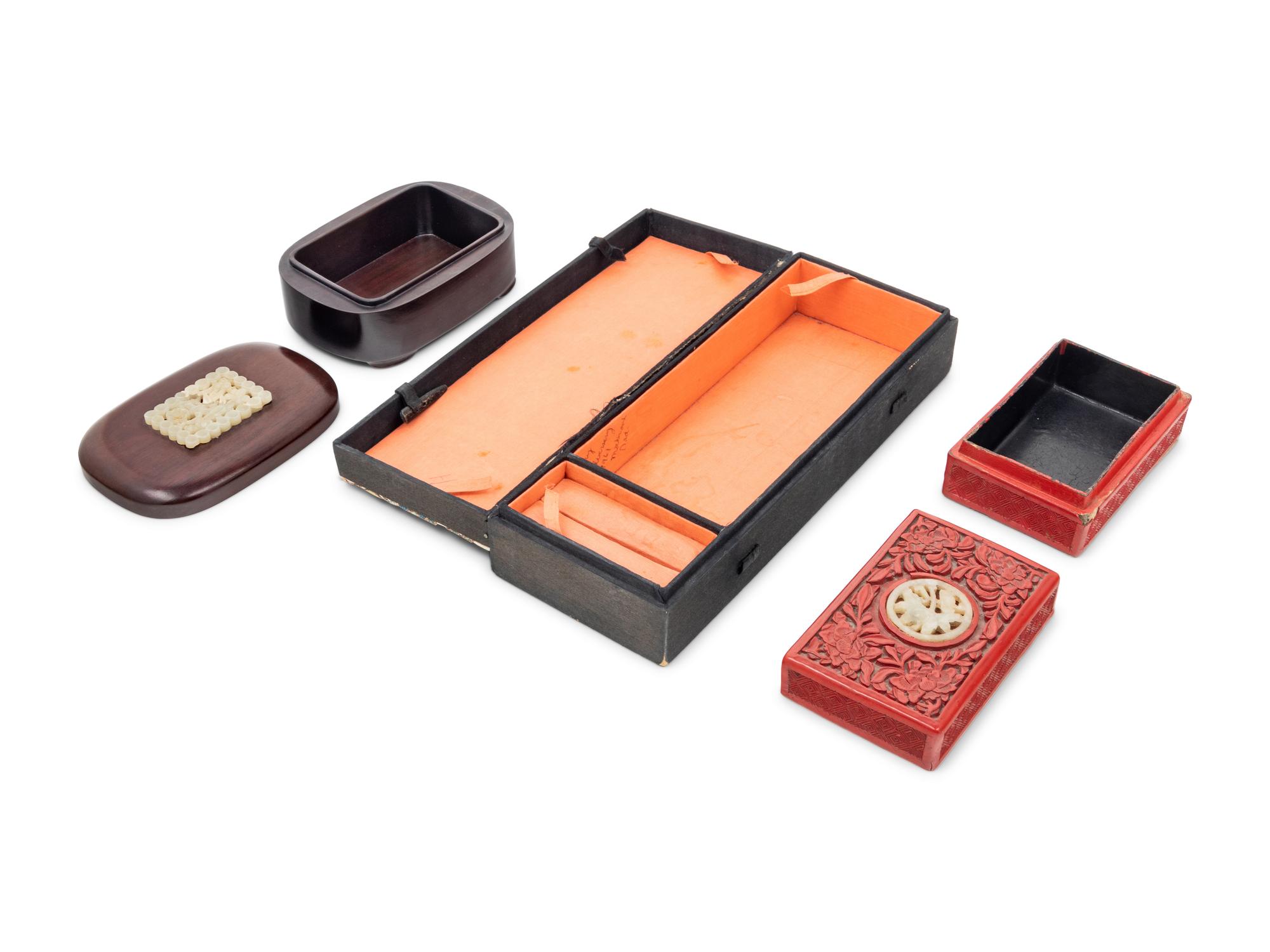 Three Chinese Covered Boxes