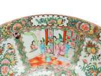A Near Pair of Chinese Export Rose Medallion Porcelain Punch Bowls