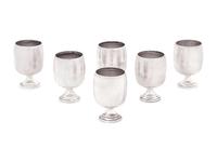 A Set of Six American Silver Cordials