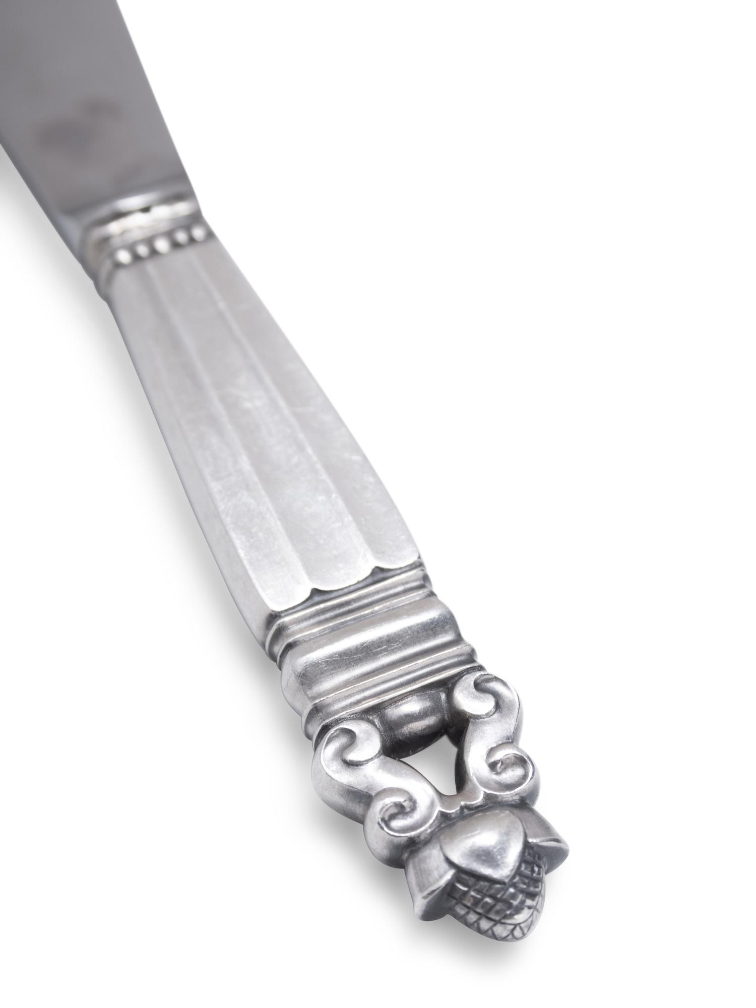 A Georg Jensen Acorn Silver Flatware Service
