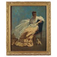 Louis-Charles Verwée (French, 1832-1882) — Une Dame et Son Petit Chien