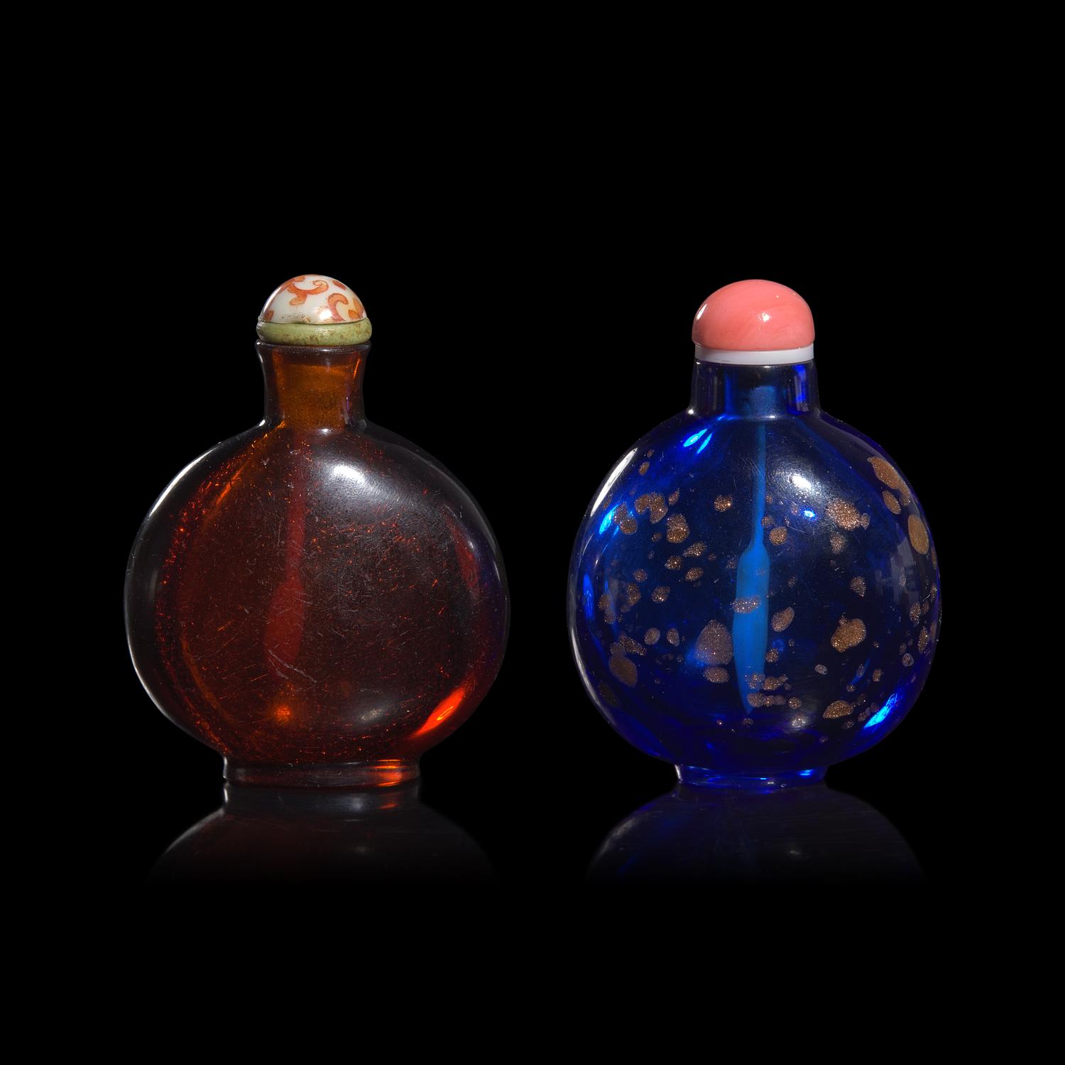 Two Chinese Glass Snuff Bottles,18th Century and Later
