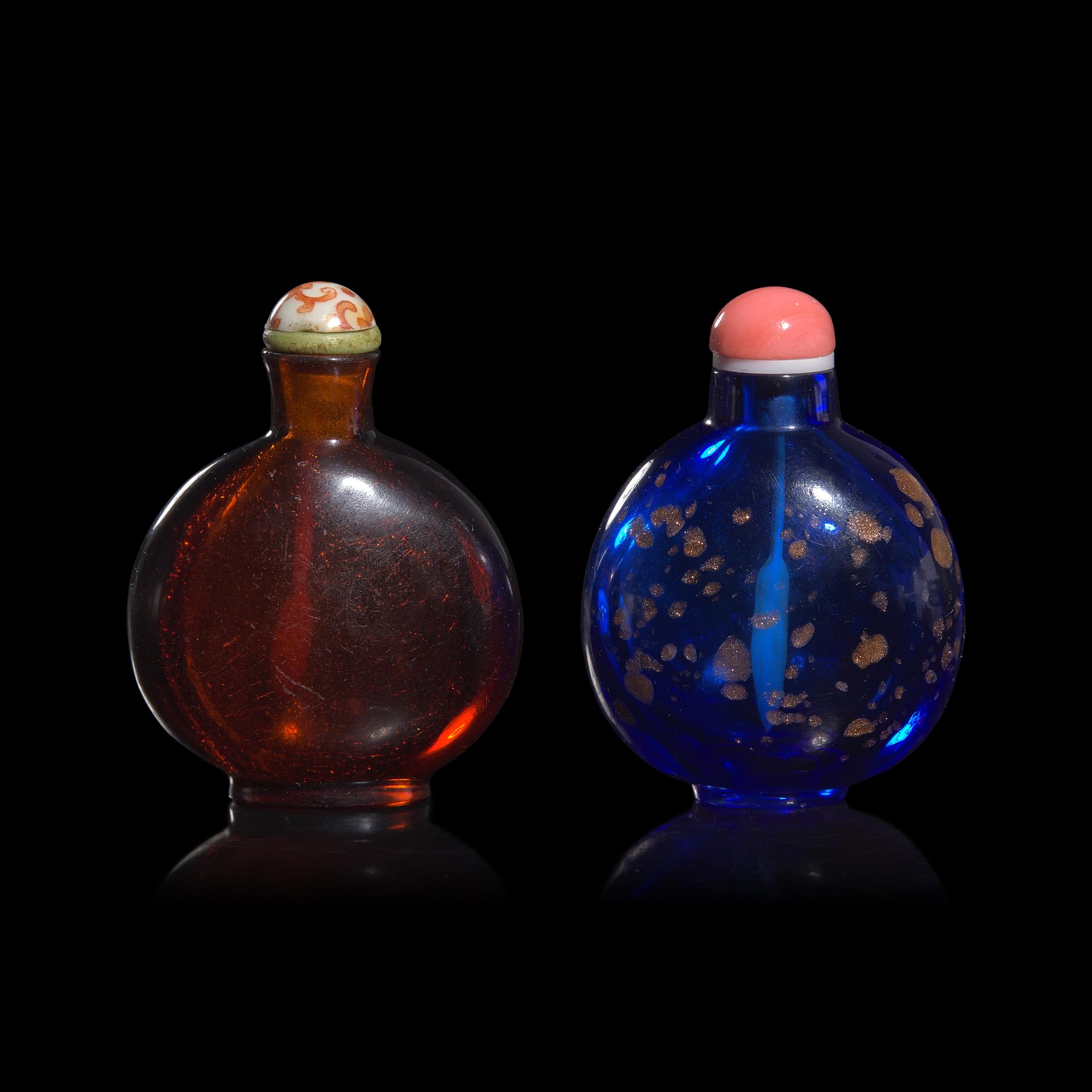 Two Chinese Glass Snuff Bottles,18th Century and Later