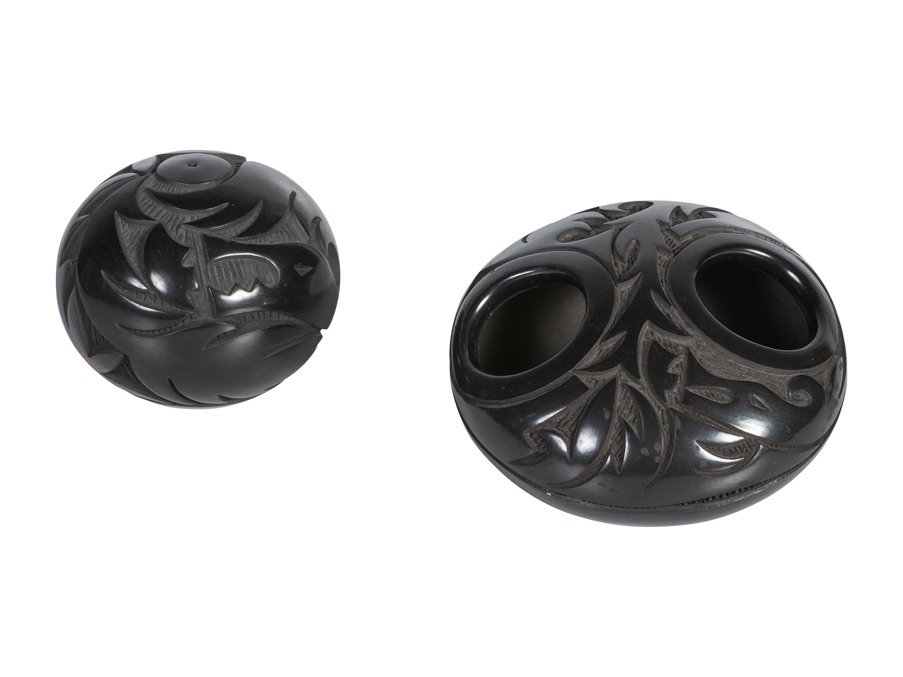 Carved Pottery Seed Jars