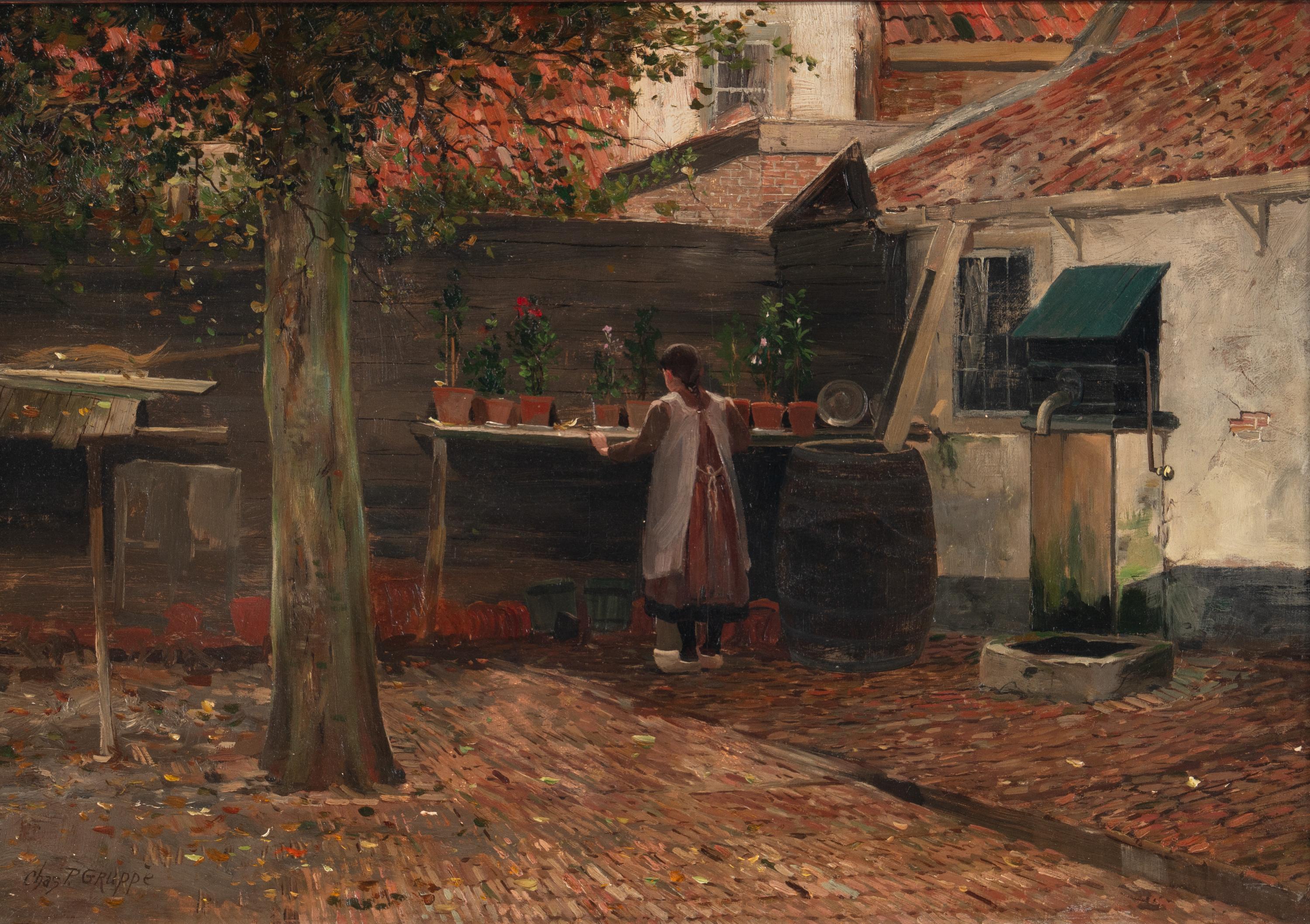 Charles Paul Gruppé (American/Canadian, 1860–1940) — Potting Flowers
