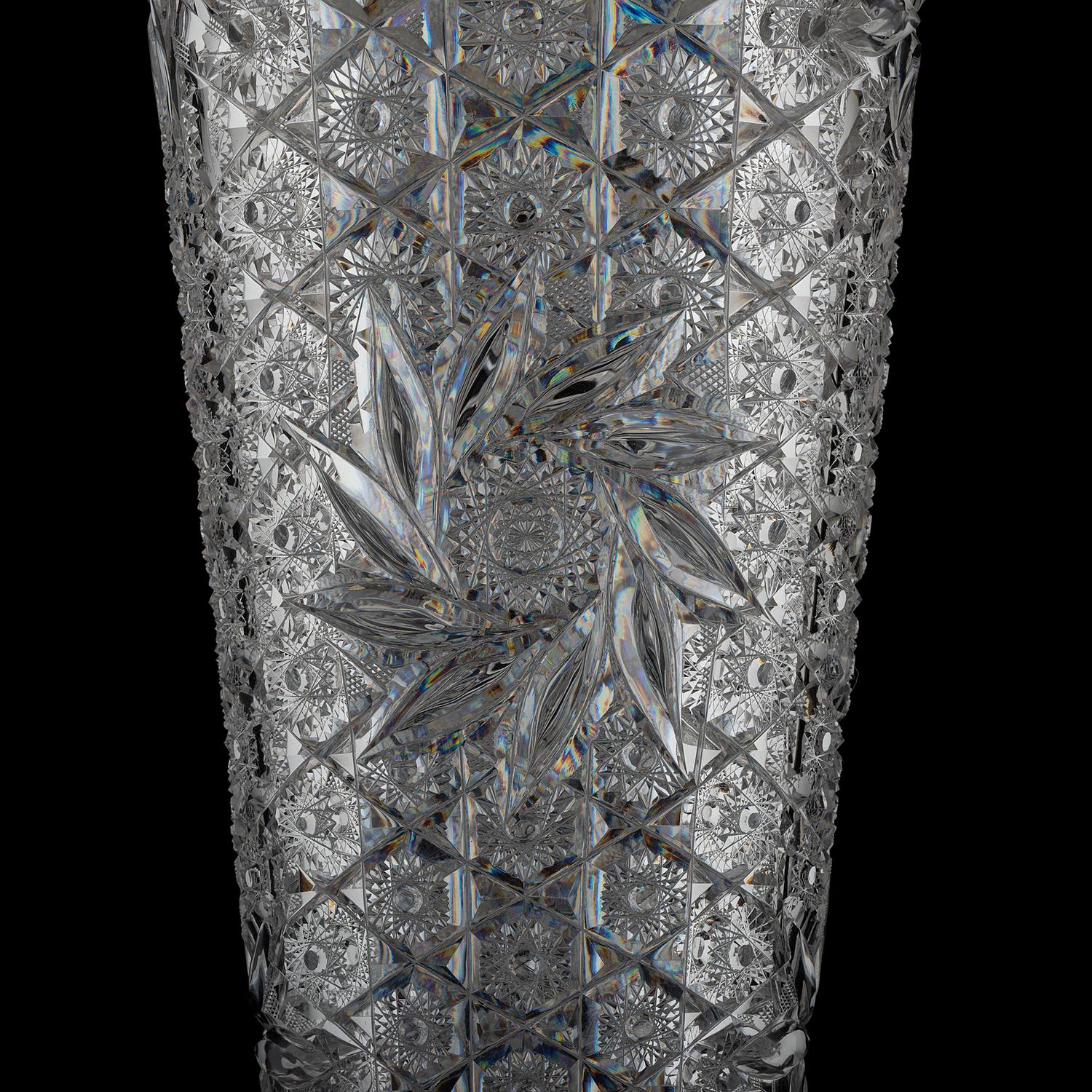 A Rare and Unusually Large Brilliant-Period Cut Glass Vase, Attributed to Dorflinger
