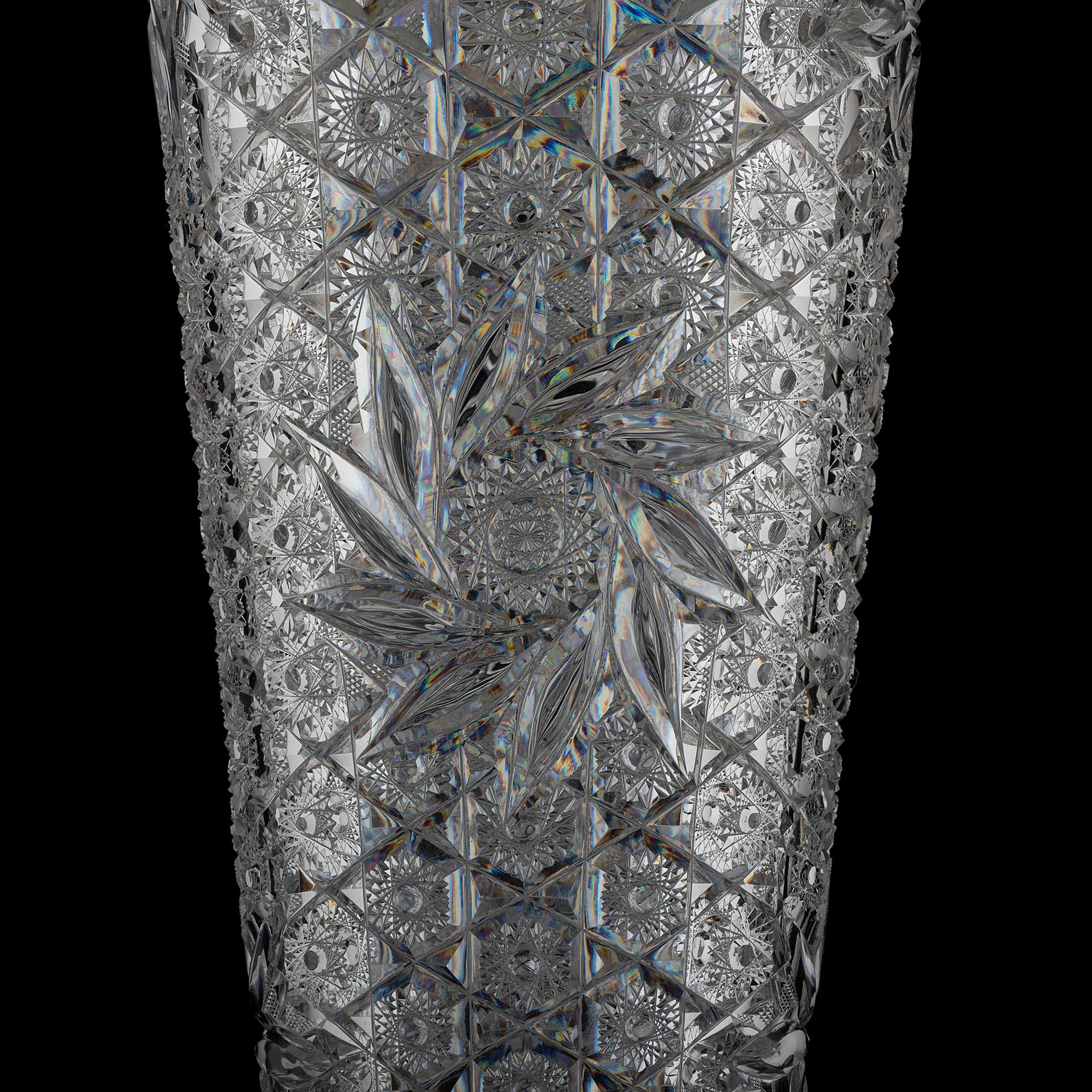 A Rare and Unusually Large Brilliant-Period Cut Glass Vase, Attributed to Dorflinger