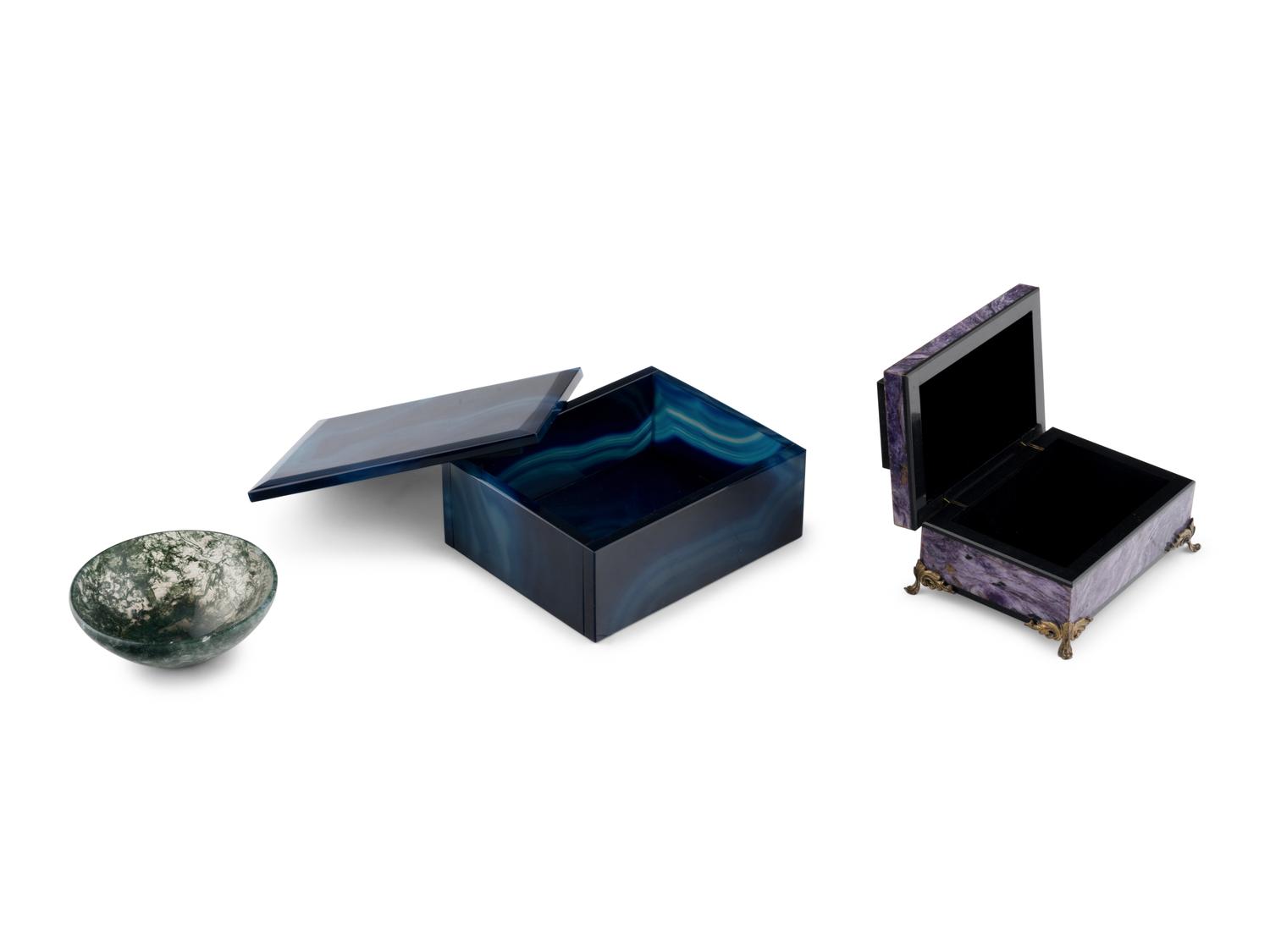 Three Hardstone Table Articles