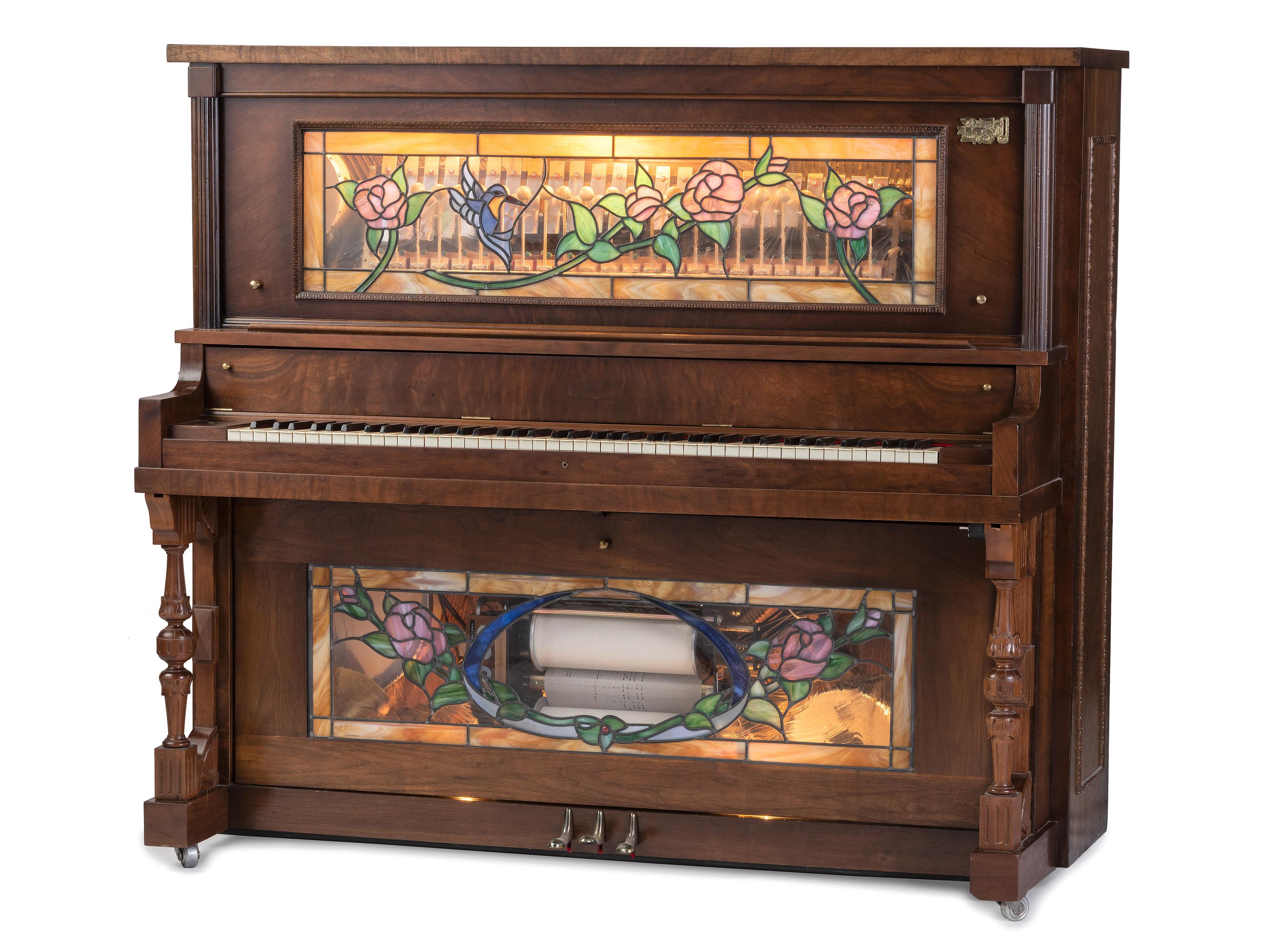 A Packard Stained-Glass Inset 25 Cent Player Piano Orchestrion