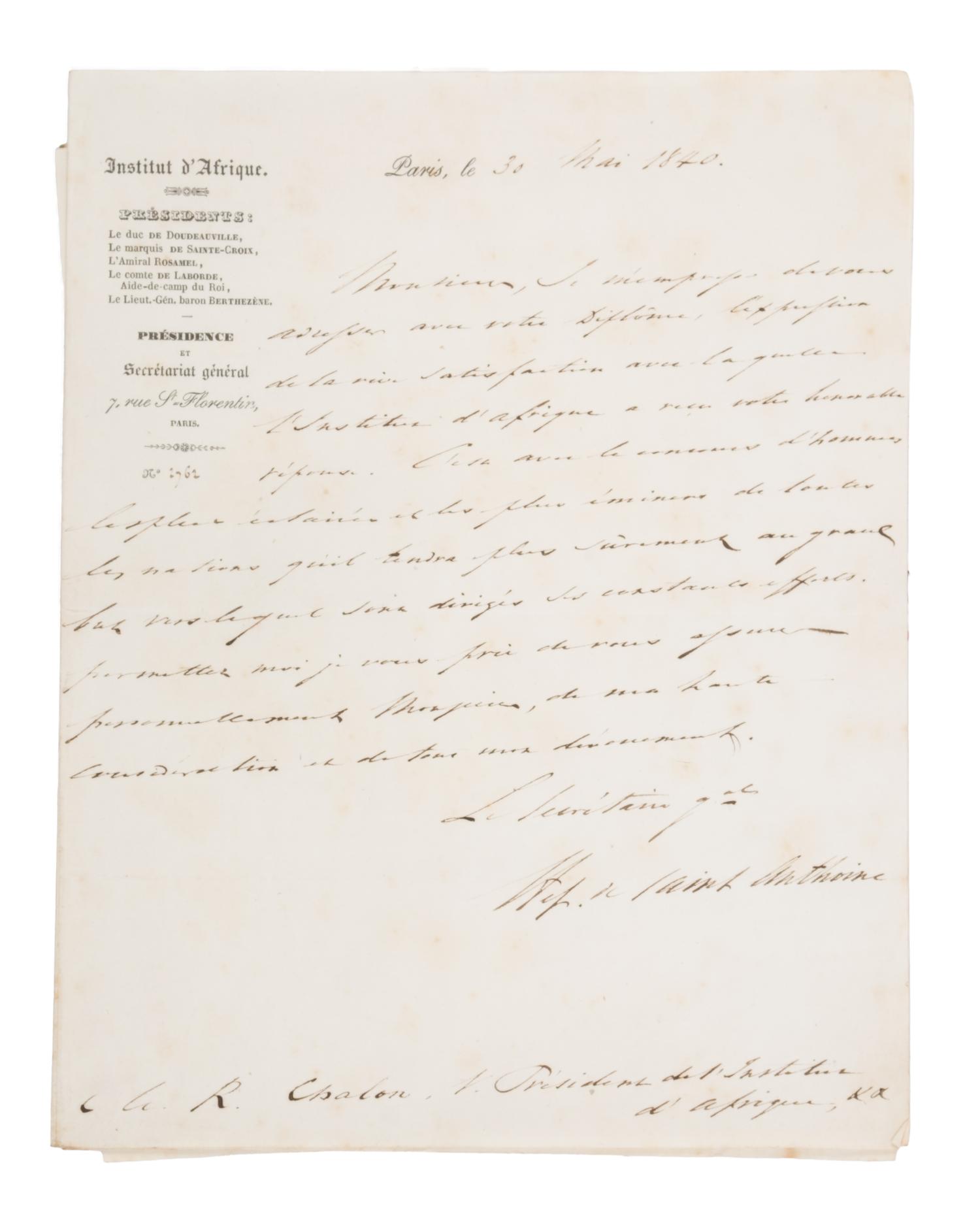 [Fortsas Hoax] [Chalon, Renier Hubert Ghislain] Large Archive, Including Signed Letters and Original Publications