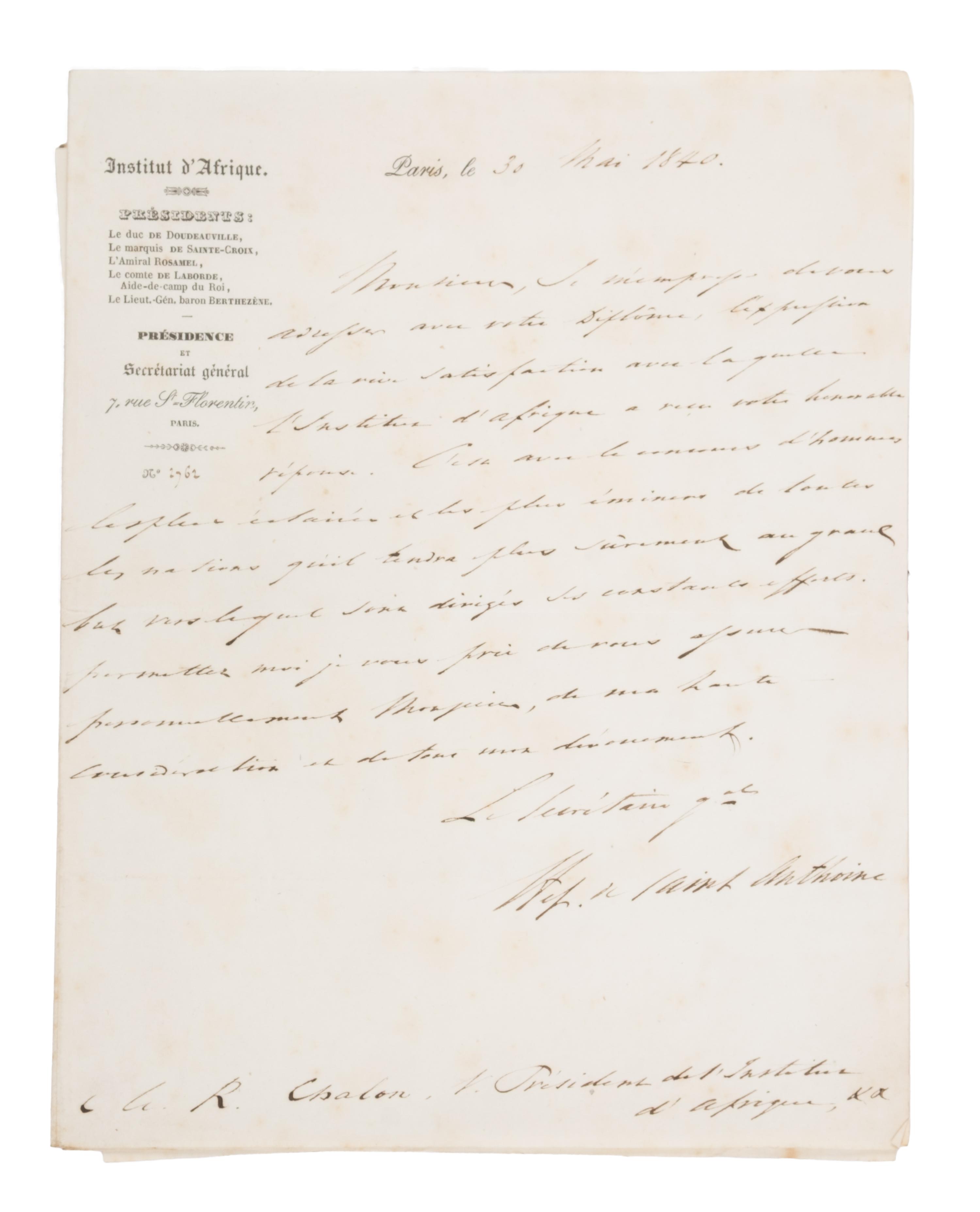 [Fortsas Hoax] [Chalon, Renier Hubert Ghislain] Large Archive, Including Signed Letters and Original Publications
