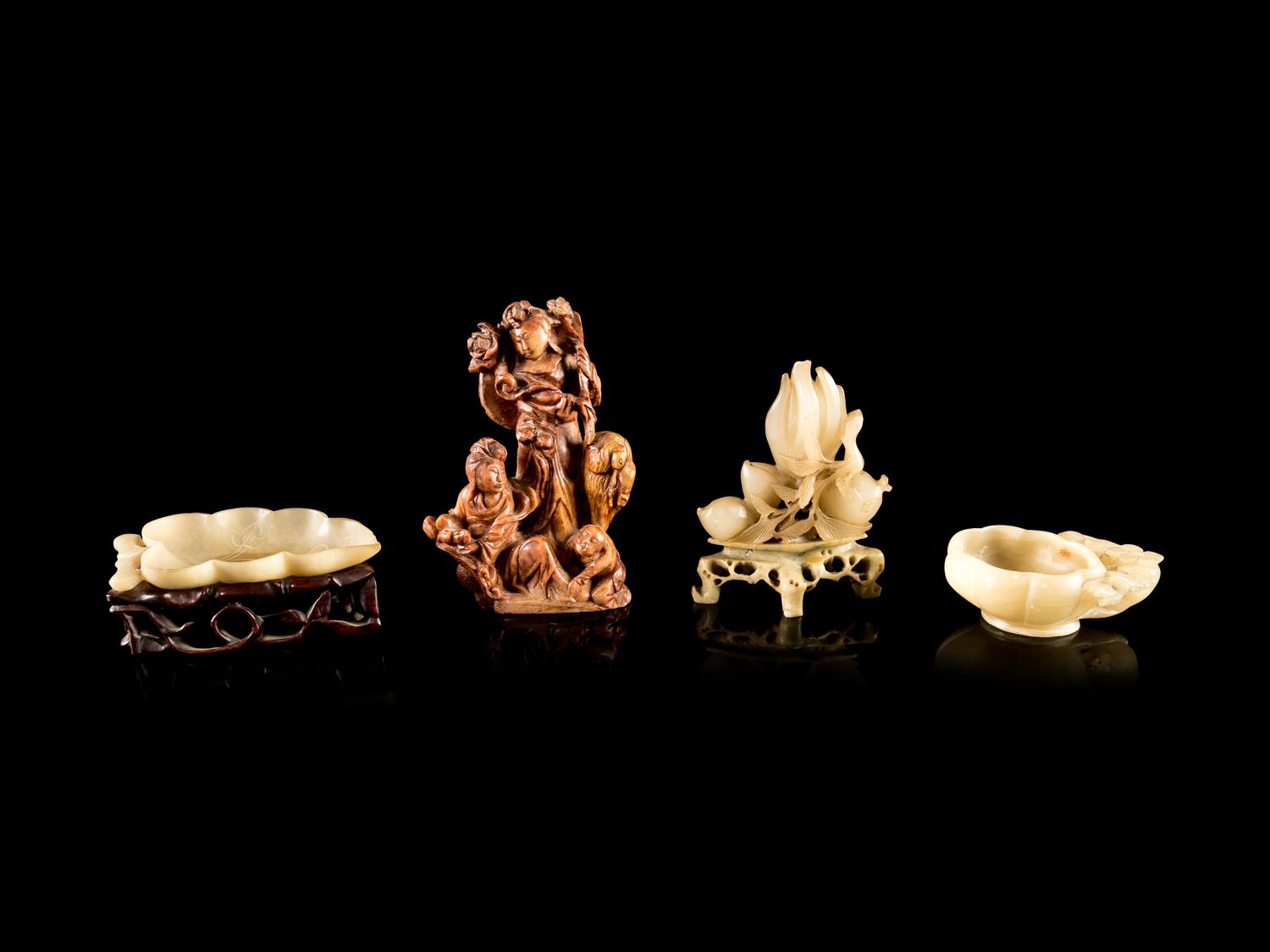 Four Chinese Hardstone Carvings
