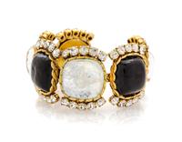 A Dominique Aurientis Black and Clear Bead Cuff,