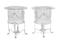 A Pair of English Silver-Plate Wine Coolers