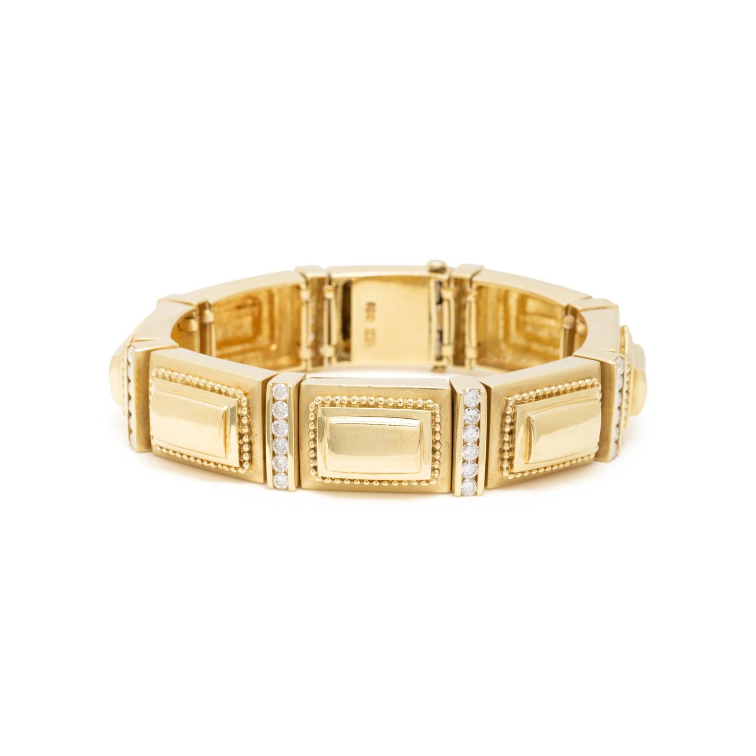 SIEDENGANG, YELLOW GOLD AND DIAMOND 'ATHENA' BRACELET