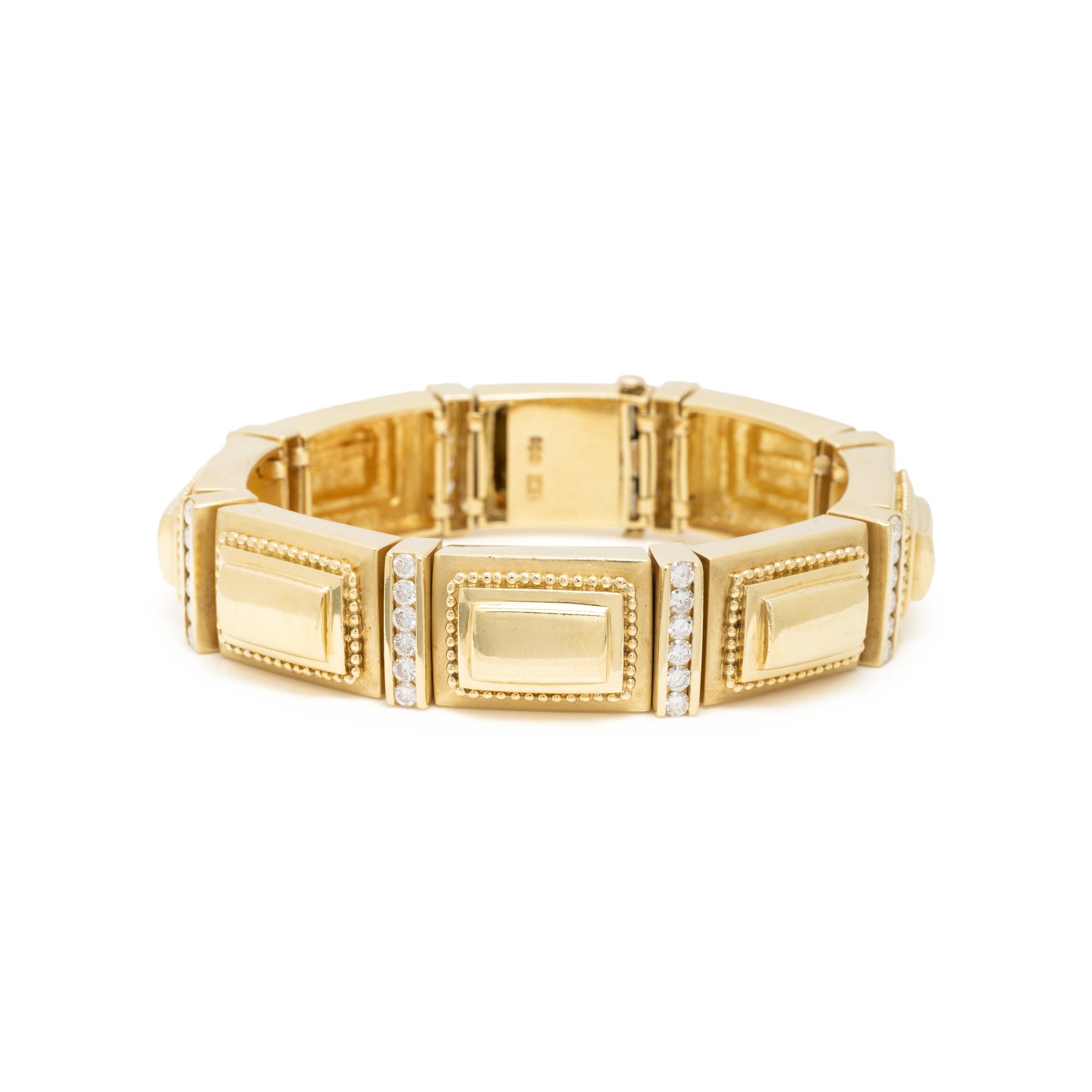 SIEDENGANG, YELLOW GOLD AND DIAMOND 'ATHENA' BRACELET