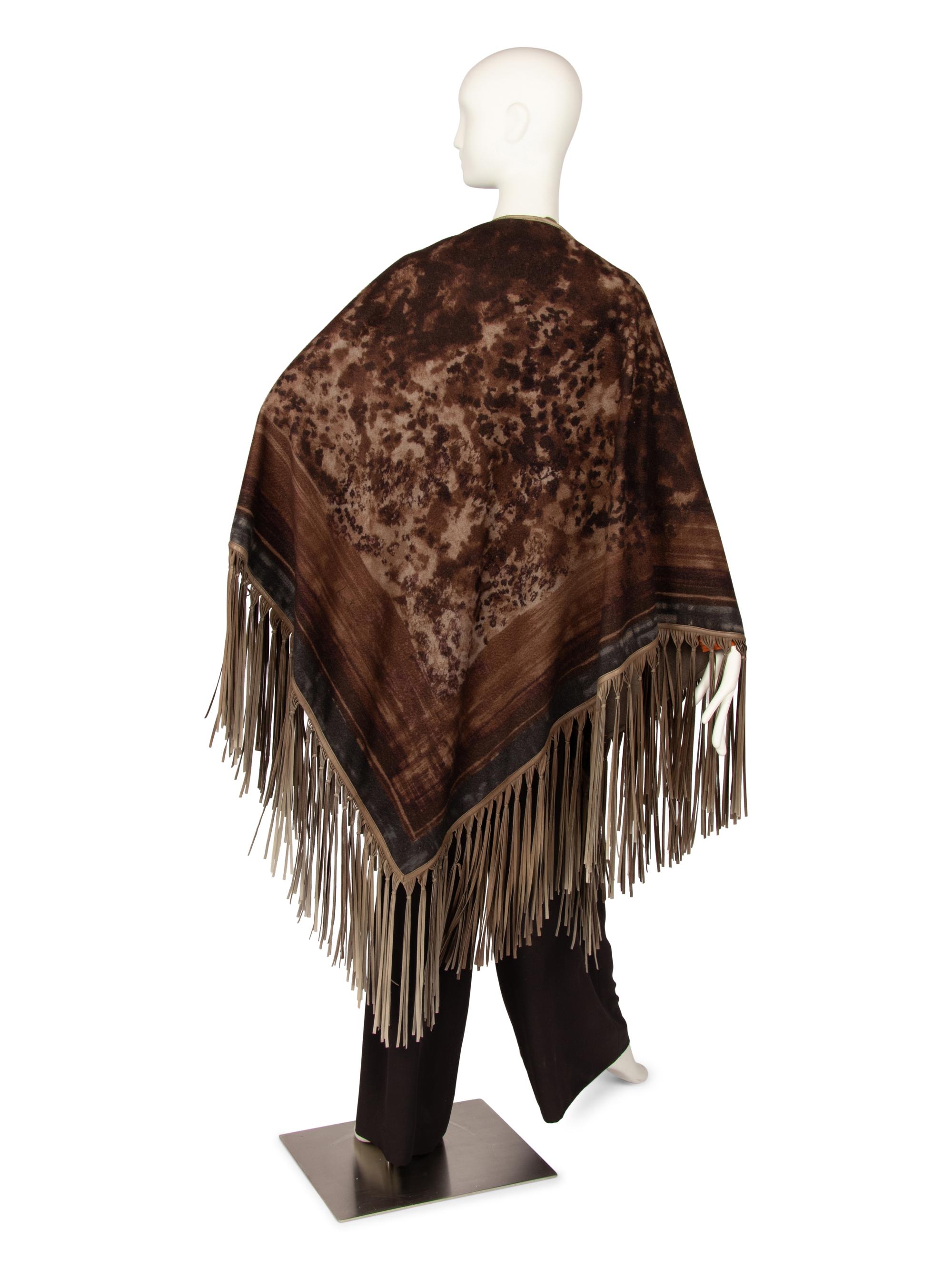 Loro Piana Leather-Trimmed Cashmere Shawl and Akris Three-Piece Ensemble