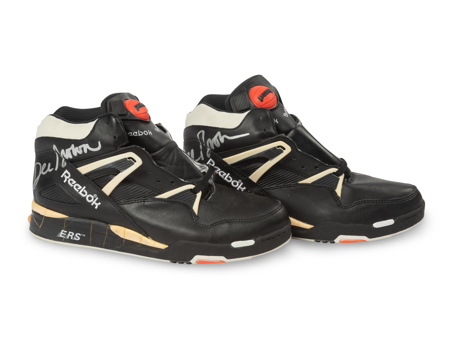 A Pair of Dee Brown Signed Autograph Game Issued Reebok Pump Basketball Shoes Presented to Sports Super Agent Steve Zucker,