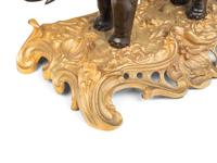 A French Gilt and Patinated Bronze Elephant and Rider Mantel Clock