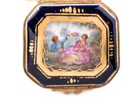 Four Sèvres Style Painted and Parcel Gilt Porcelain Articles