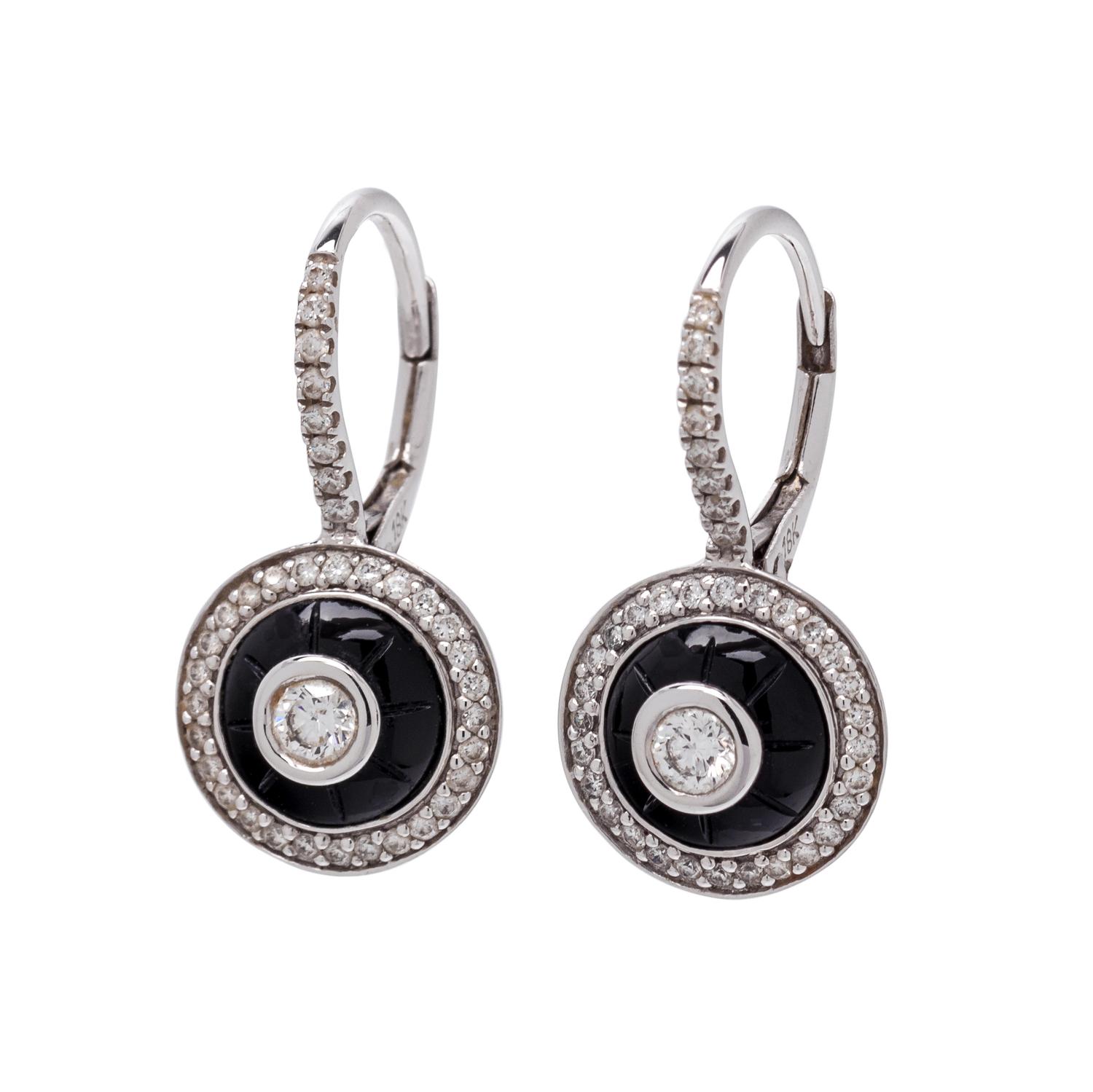 DIAMOND AND ONYX EARRINGS