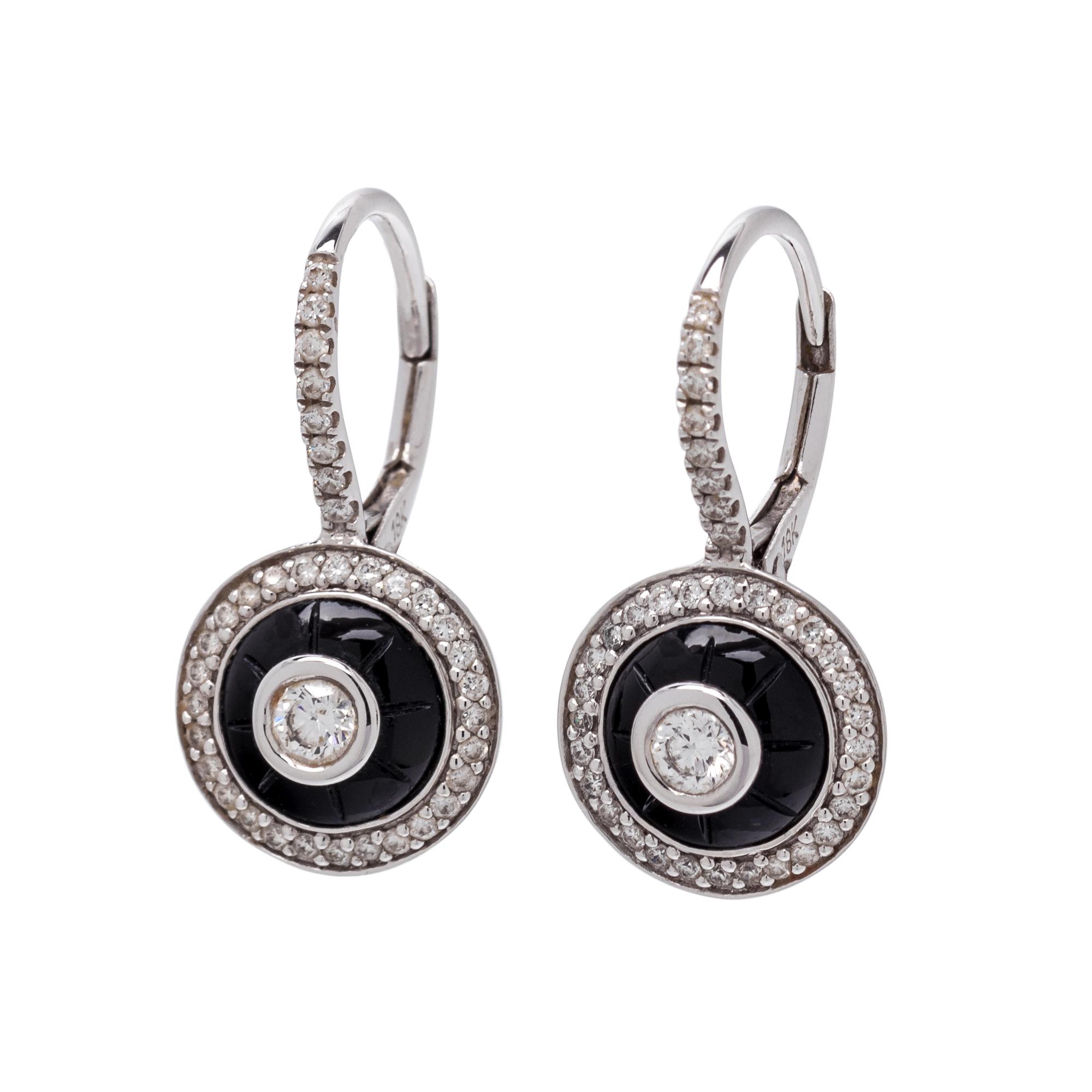 DIAMOND AND ONYX EARRINGS