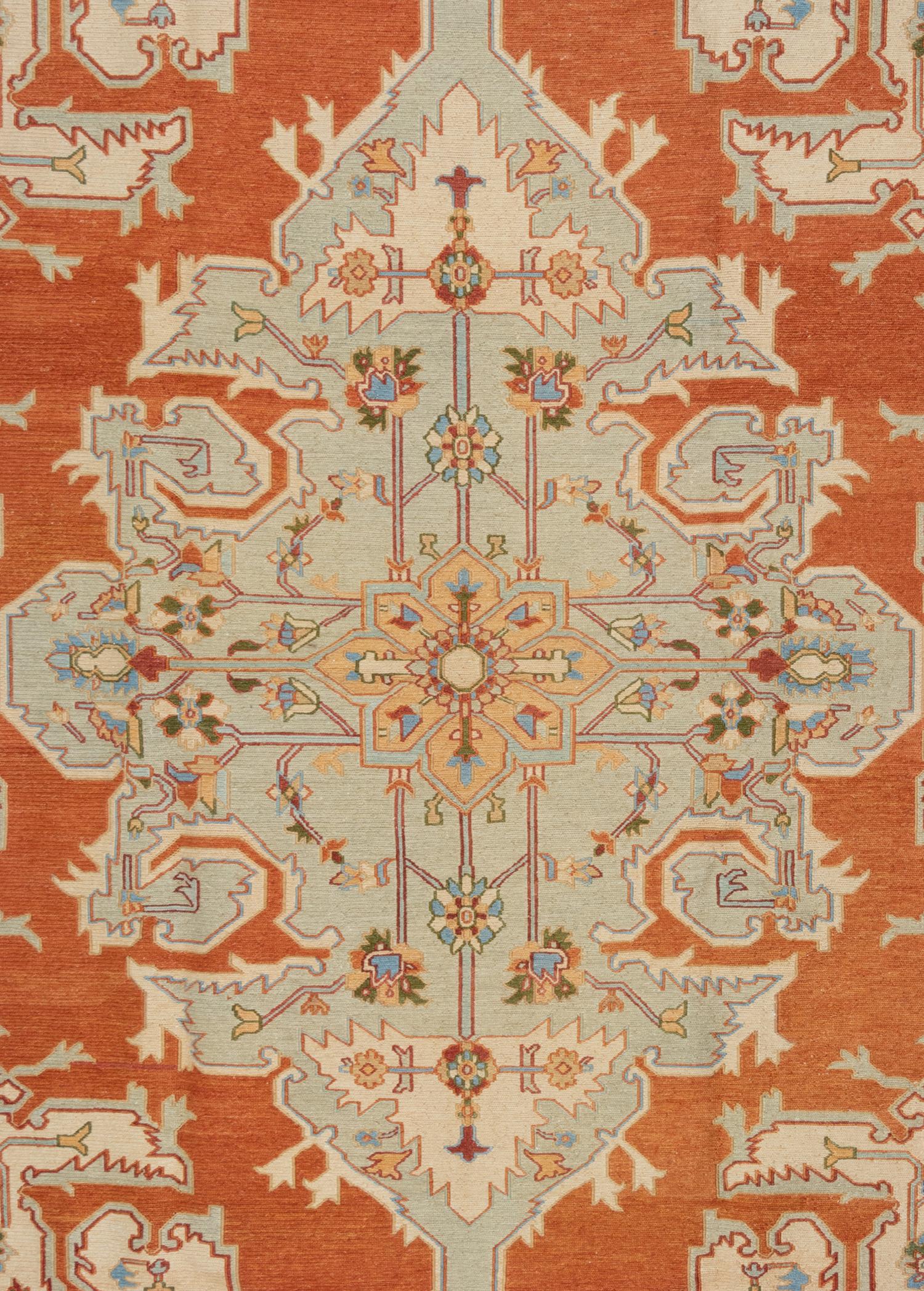 A Serapi Design Flatweave Rug