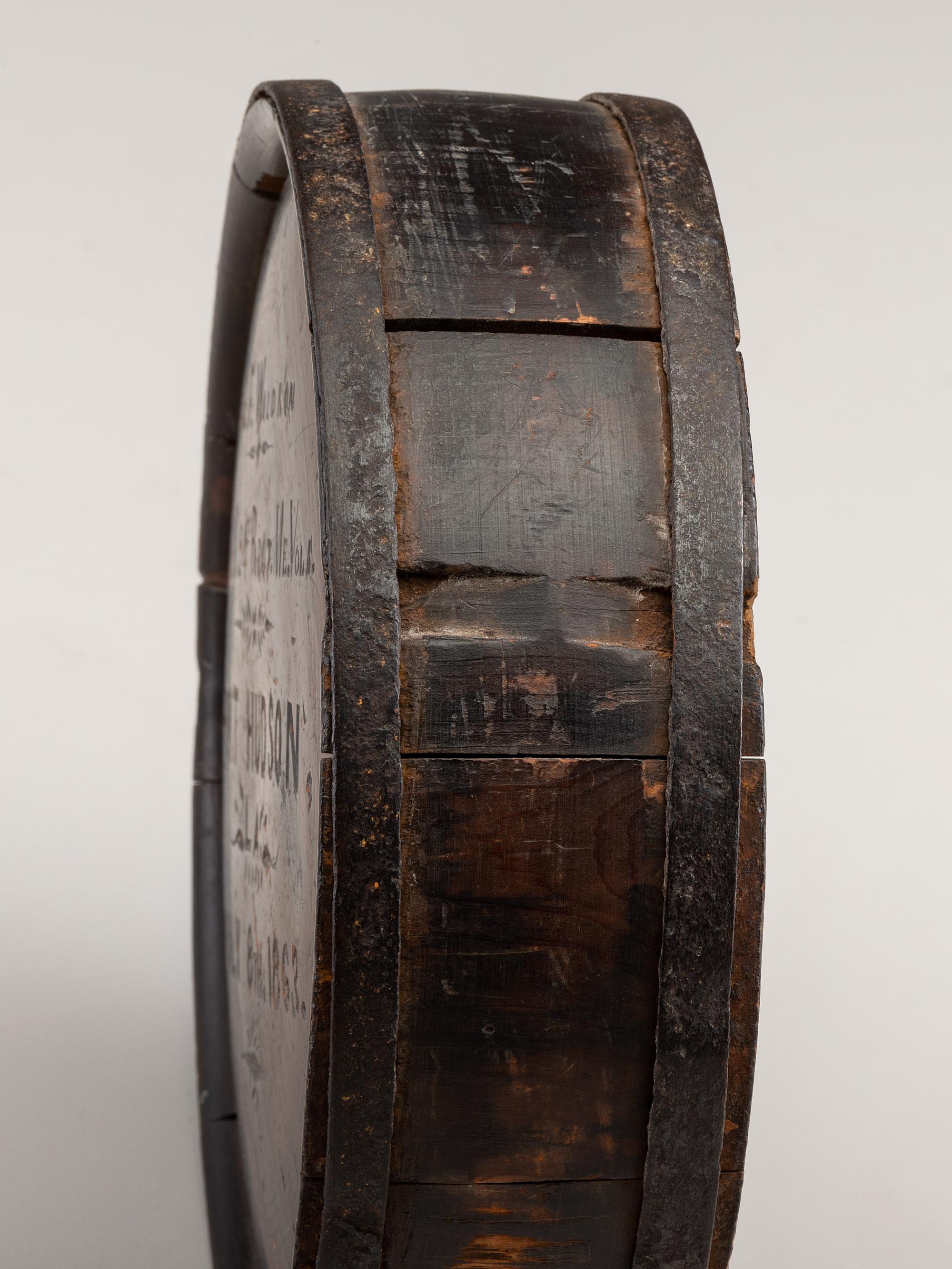 [CIVIL WAR]. Confederate canteen captured at Port Hudson by Sergeant Charles F. Waldron, Co. C, 24th Maine Infantry Regiment.