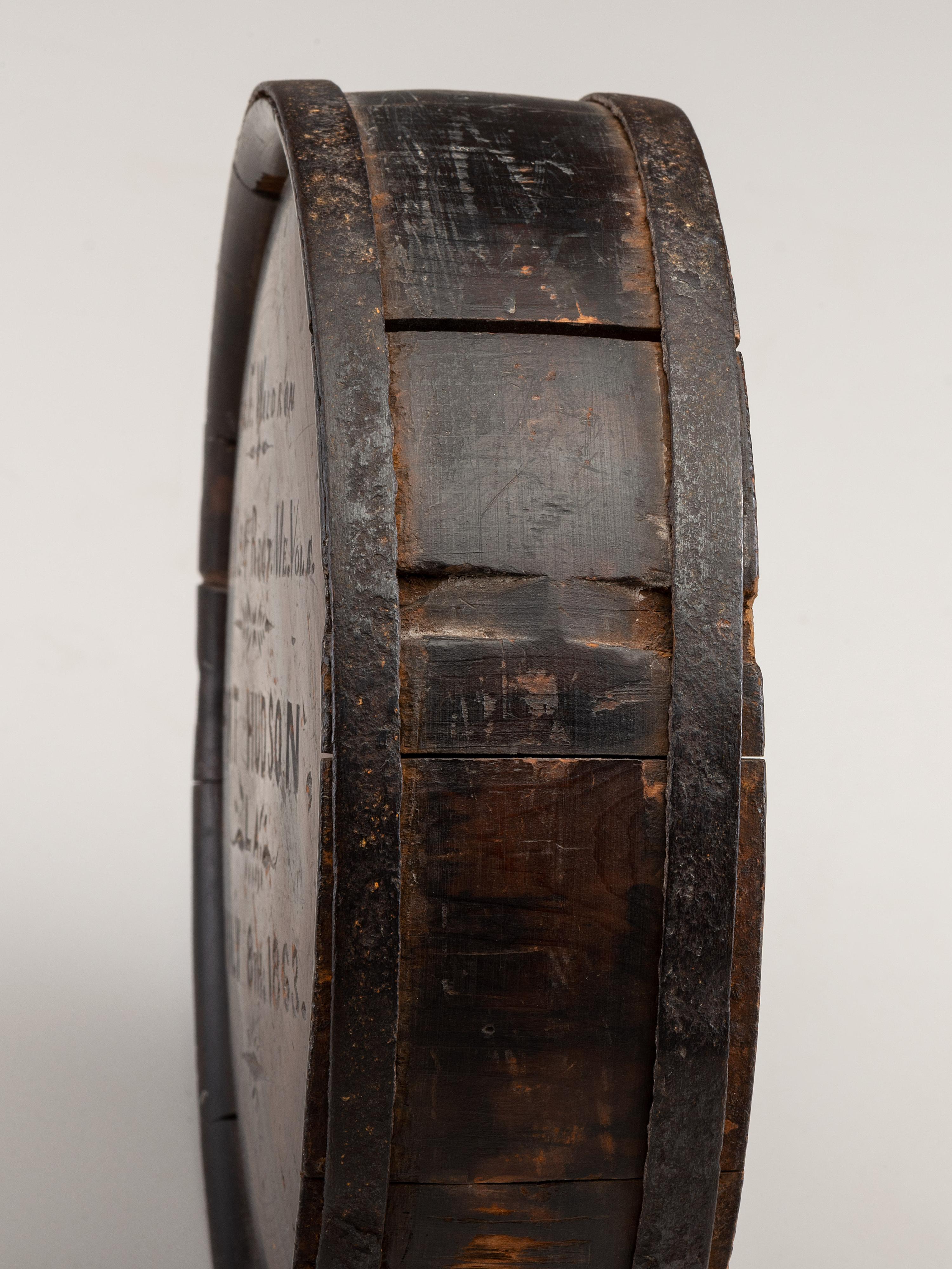 [CIVIL WAR]. Confederate canteen captured at Port Hudson by Sergeant Charles F. Waldron, Co. C, 24th Maine Infantry Regiment.