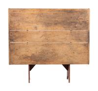 A Country Federal Red Painted Pine Scrubbed Top Hutch Table