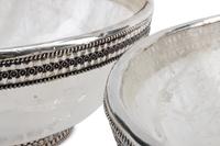 A Pair of Silver-Plate Mounted Rock Crystal Bowls