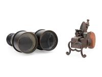 A Dunhill Pistol Form Lighter and a Lemaire Binoculars