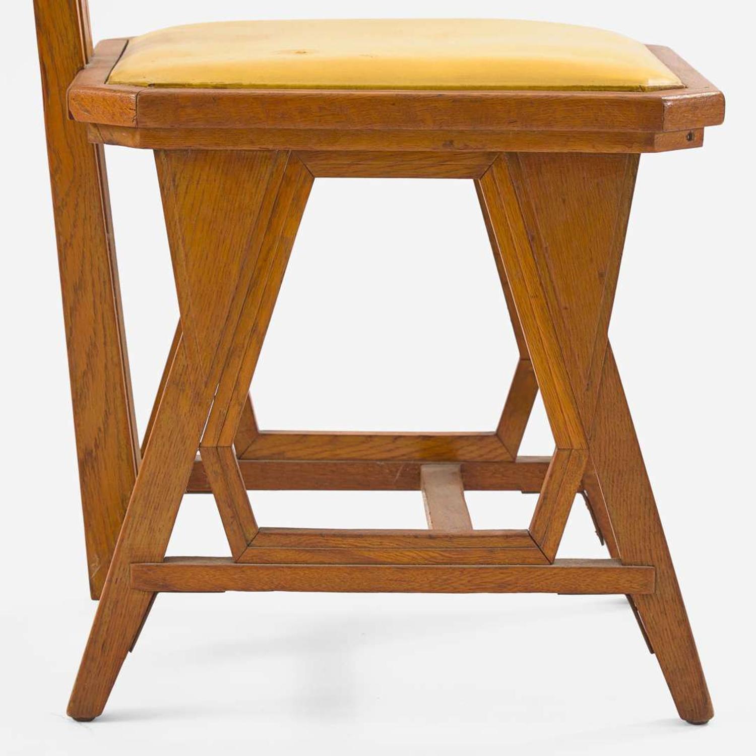 Frank Lloyd Wright A Hexagon-Back "Peacock" Chair from the Imperial Hotel, Tokyo, Japan, 1921-26, Matthew Brothers Furniture Company (maker, attributed), Milwaukee, Wisconsin