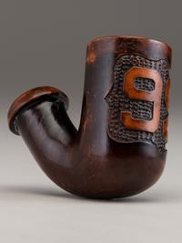 [CIVIL WAR]. Folk art carved pipe featuring the numerals "9" and "2," referencing the 9th Pennsylvania Cavalry / 92nd Volunteers.