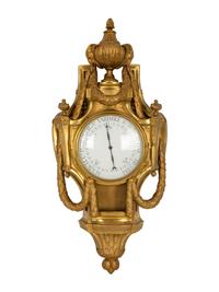A Louis XVI Style Gilt Bronze Wall Barometer