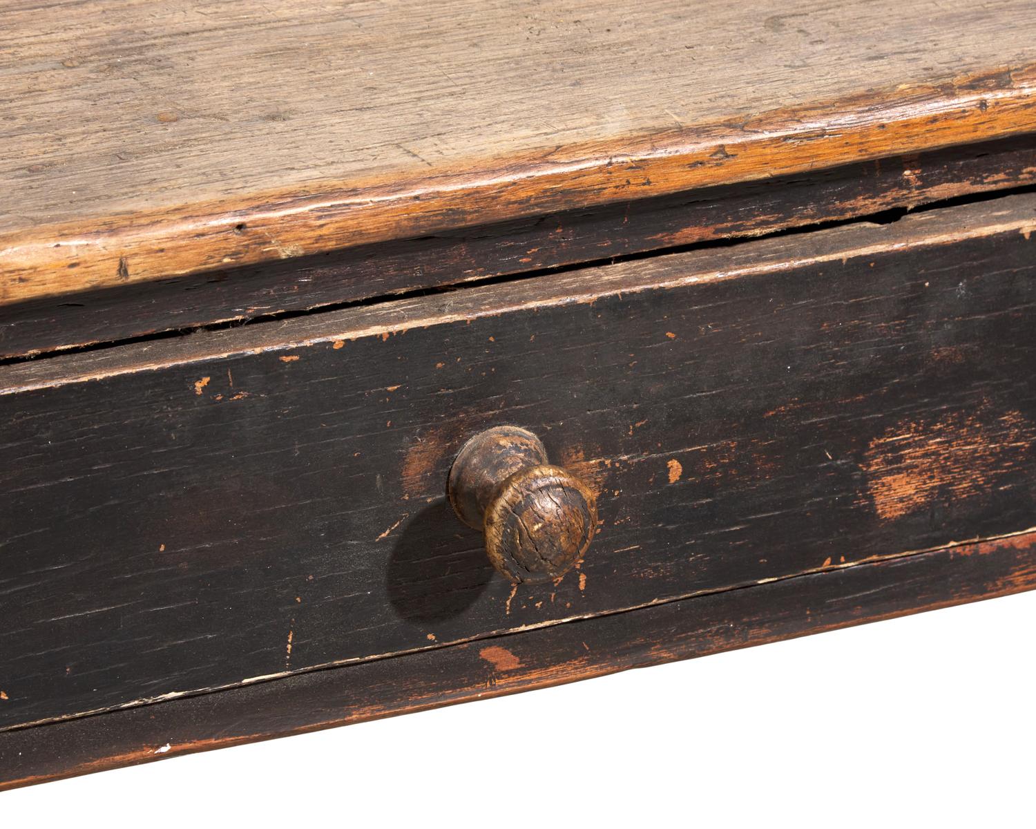 A William & Mary Walnut and Oak Stretcher Table